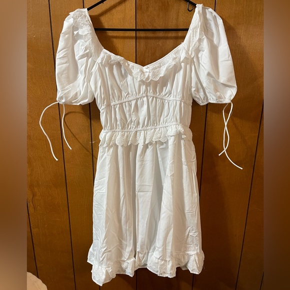 NWOT 2020 Retro Embroidery Elastic Mini Dress Size L - Picture 6 of 12